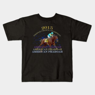 American Pharoah 2015 Triple Crown Champion horse racing design Kids T-Shirt